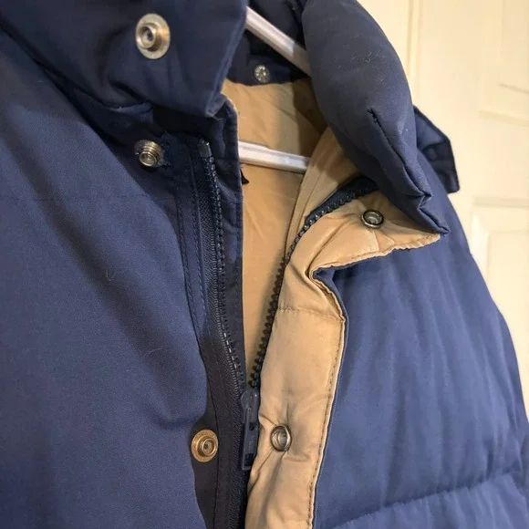 Vintage Alaska Safari Down Jacket Mens L Blue Hooded Puffer Parka Coat 90s Warm